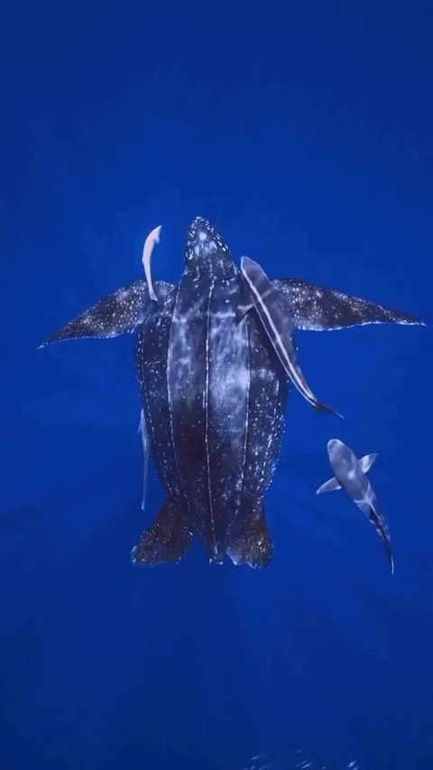 A turtle can be seen swimming in the ocean Stock Footage 320985779