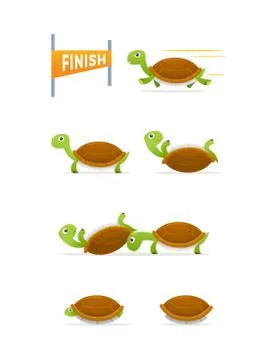 Turtle Cartoon Collection Stock Illustration