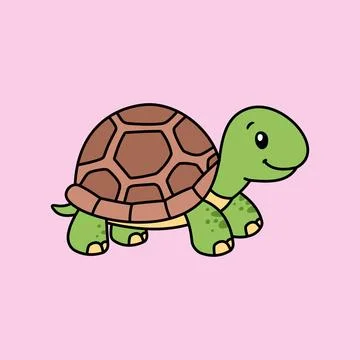 Turtle cartoon cute vector template Illustrazione stock
