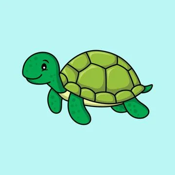 Turtle cartoon cute vector template イラスト素材