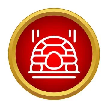 Turtle cartoon icon in red circle representing slow pace Stock Illustration