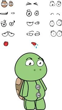 Turtle character cartoon Stock Illustration