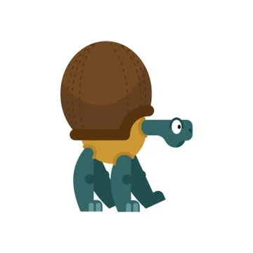Turtle Coconut. tortoiseshell in shape of coco. tropical Nut Shell reptile Stock Illustration