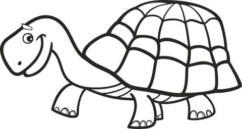 Turtle for coloring book Stock Illustration