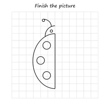 Turtle copy and coloring the picture, educational game for preschool Stock Illustration