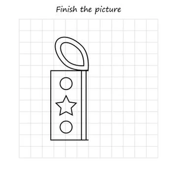 Turtle copy and coloring the picture, educational game for preschool Stock Illustration