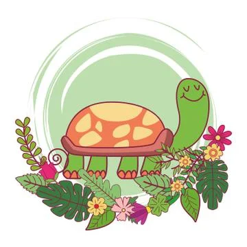 Turtle cute cartoon Illustrazione stock