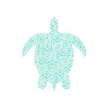 Turtle in cyan design Illustrazione stock