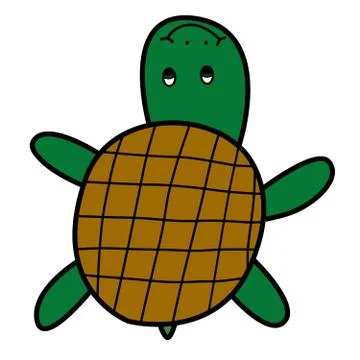 Turtle doodle style Stock Illustration