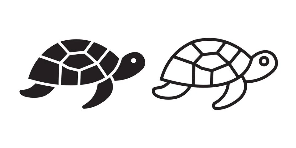 Turtle flat and line icon. Stock Illustration