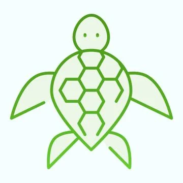 Turtle flat icon. Ocean or sea kareta tortoise illustration isolated on white 스톡 일러스트