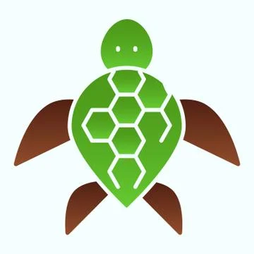 Turtle flat icon. Ocean or sea kareta tortoise illustration isolated on white 스톡 일러스트