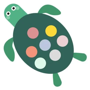 Turtle flat illustration on white Illustrazione stock