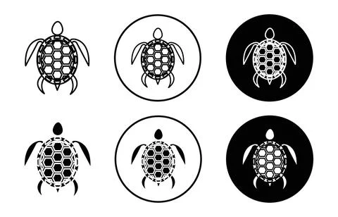 Turtle flat line icon set. Turtle Thin line illustration vector 스톡 일러스트