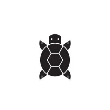 Turtle front view black vector concept icon. Turtle front view flat illustration Illustrazione stock