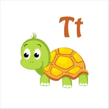 Turtle. Funny Alphabet, Animal Vector Illustration Stock Illustration