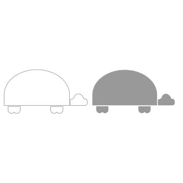 Turtle grey color set icon . Stockillustratie
