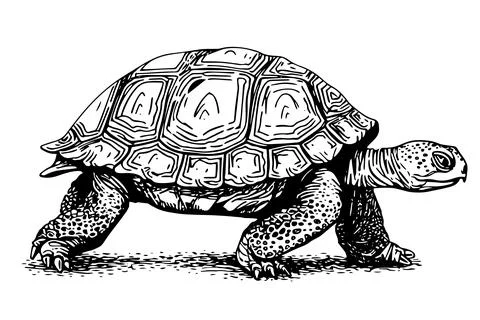 Turtle hand drawn ink sketch. Engraved style vector illustration. 스톡 일러스트