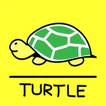 Turtle hand-drawn style. Stock Illustration