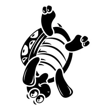Turtle on head icon, simple style Stock Illustration