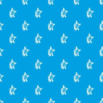 Turtle on head pattern vector seamless blue 스톡 일러스트