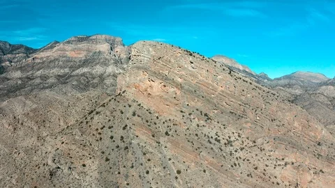 Turtle Head Peak in Red Rock Canyon Mountain Aerial Stock Footage 127009193