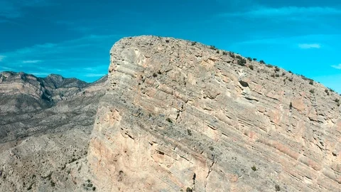 Turtle Head Peak in Red Rock Canyon Mountain Aerial Stock Footage 127009351
