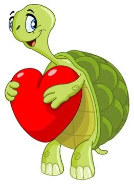 Turtle with heart Stock Illustration