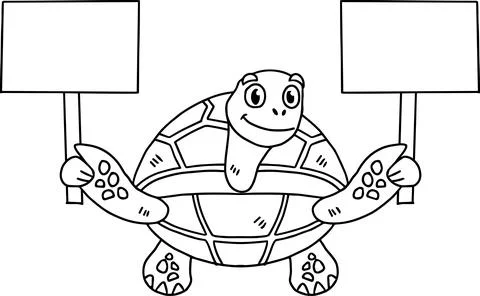 A turtle holding a sign 스톡 일러스트