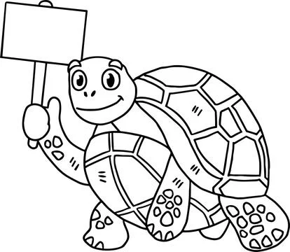 A turtle holding a sign Illustrazione stock