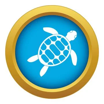 Turtle icon blue vector isolated 스톡 일러스트