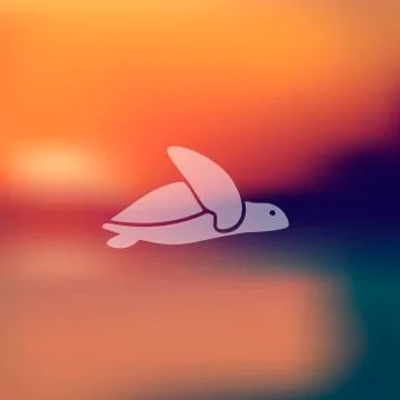 Turtle icon on blurred background Stock Illustration