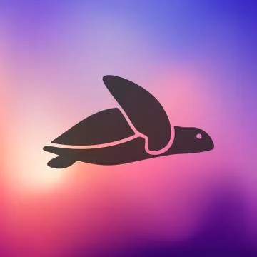 Turtle icon on blurred background Stock Illustration