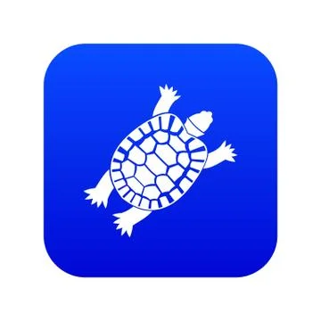 Turtle icon digital blue Stock Illustration