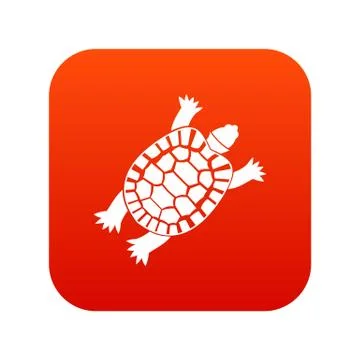 Turtle icon digital red Stock Illustration
