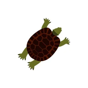 Turtle icon, flat style Illustrazione stock