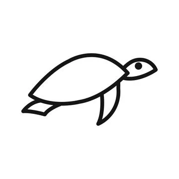 Turtle icon linear vector graphics sign Illustrazione stock