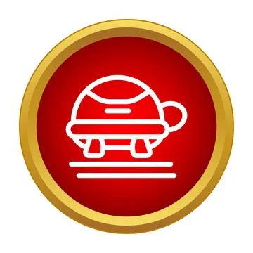 Turtle icon moving representing slow speed progress Stock Illustration