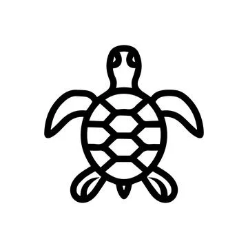 Turtle icon or modern line symbol. Vector line art and icon design with bol.. Illustration
