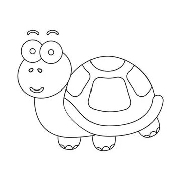 Turtle icon in outline style isolated on white background. Toys onesymbol stock Stock Illustration