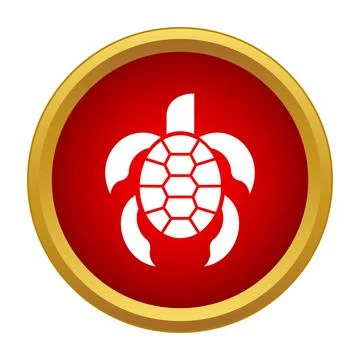 Turtle icon representing nature, speed, and conservation Stock Illustration