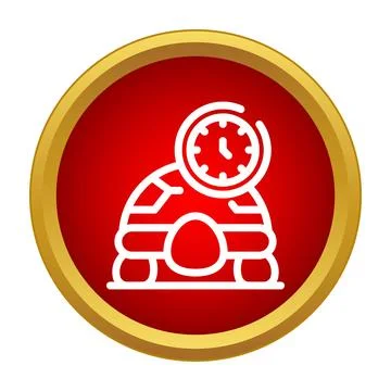 Turtle icon representing time, longevity, and slowness Stock Illustration