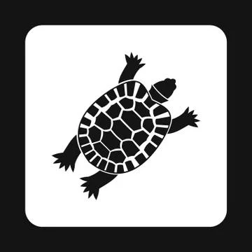 Turtle icon, simple style Illustrazione stock