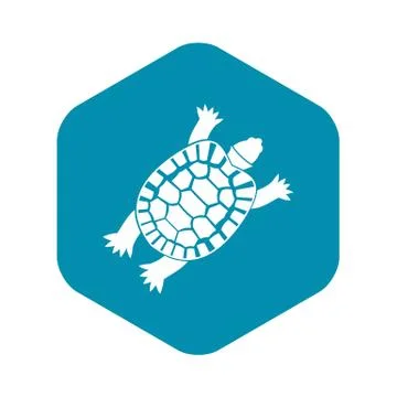 Turtle icon, simple style Stock Illustration