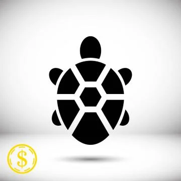Turtle icon stock vector illustration flat design Stock Illustration