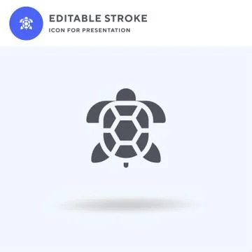 Turtle icon vector, filled flat sign, solid pictogram isolated on white, logo Stock Illustration