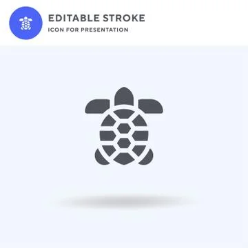 Turtle icon vector, filled flat sign, solid pictogram isolated on white, logo Stock Illustration