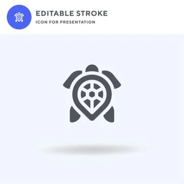 Turtle icon vector, filled flat sign, solid pictogram isolated on white, logo Stock Illustration