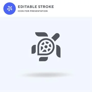 Turtle icon vector, filled flat sign, solid pictogram isolated on white, logo Stock Illustration