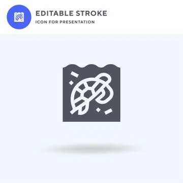 Turtle icon vector, filled flat sign, solid pictogram isolated on white, logo Stock Illustration